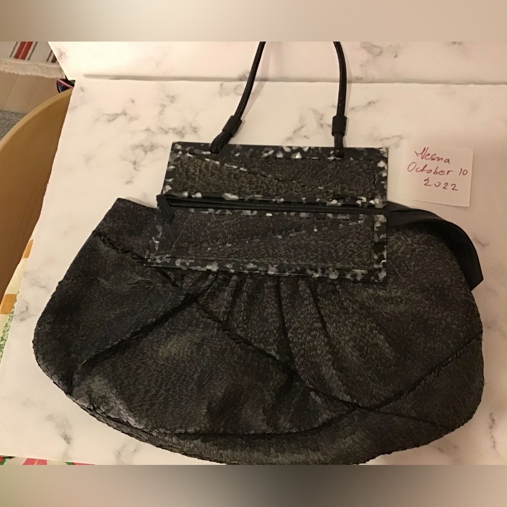 Fendi “To You” convertible shoulder bag - clutch grey feather pattern